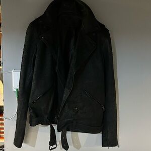 Kollar Clothing Leather Blacked out distressed leather jacket size M